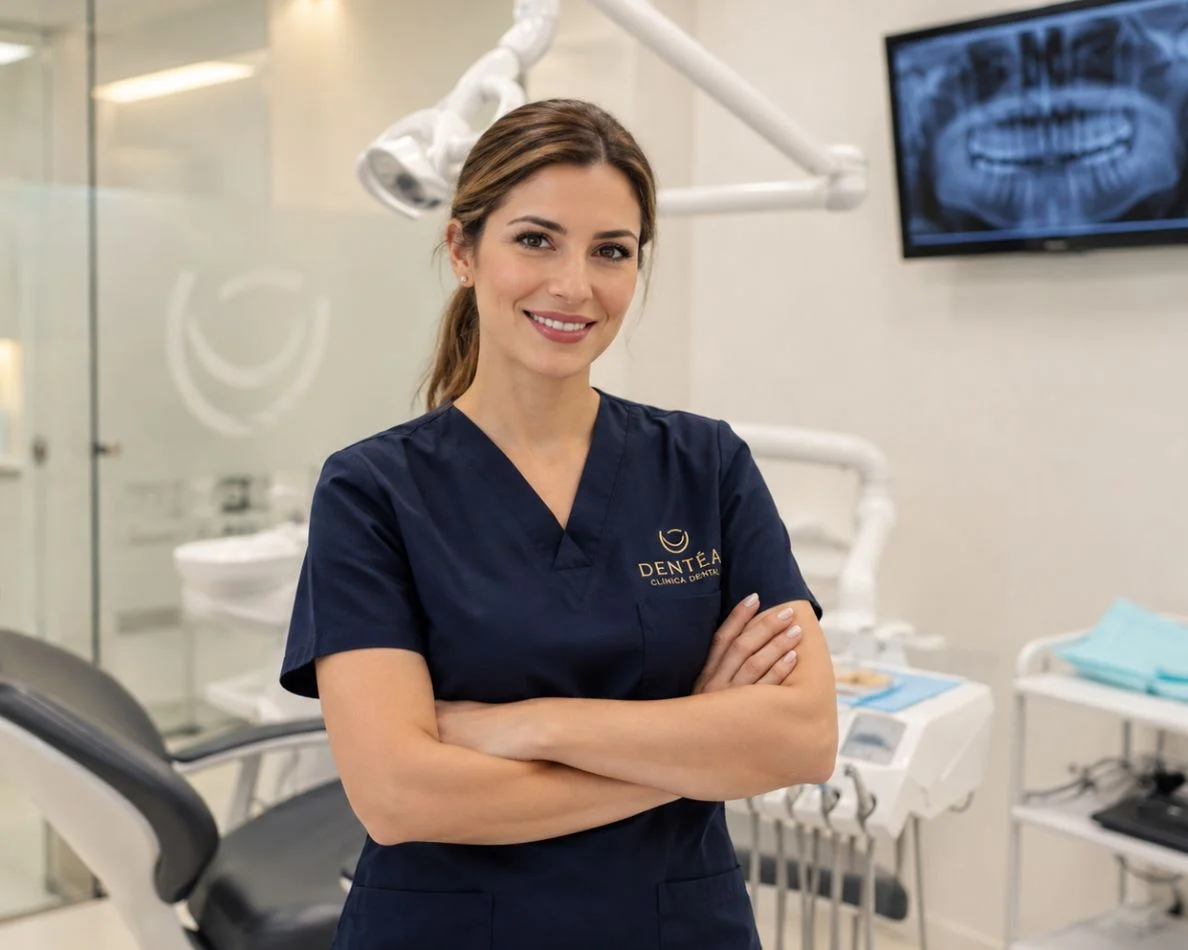 Dentista de Dentéa en el gabinete de la clínica